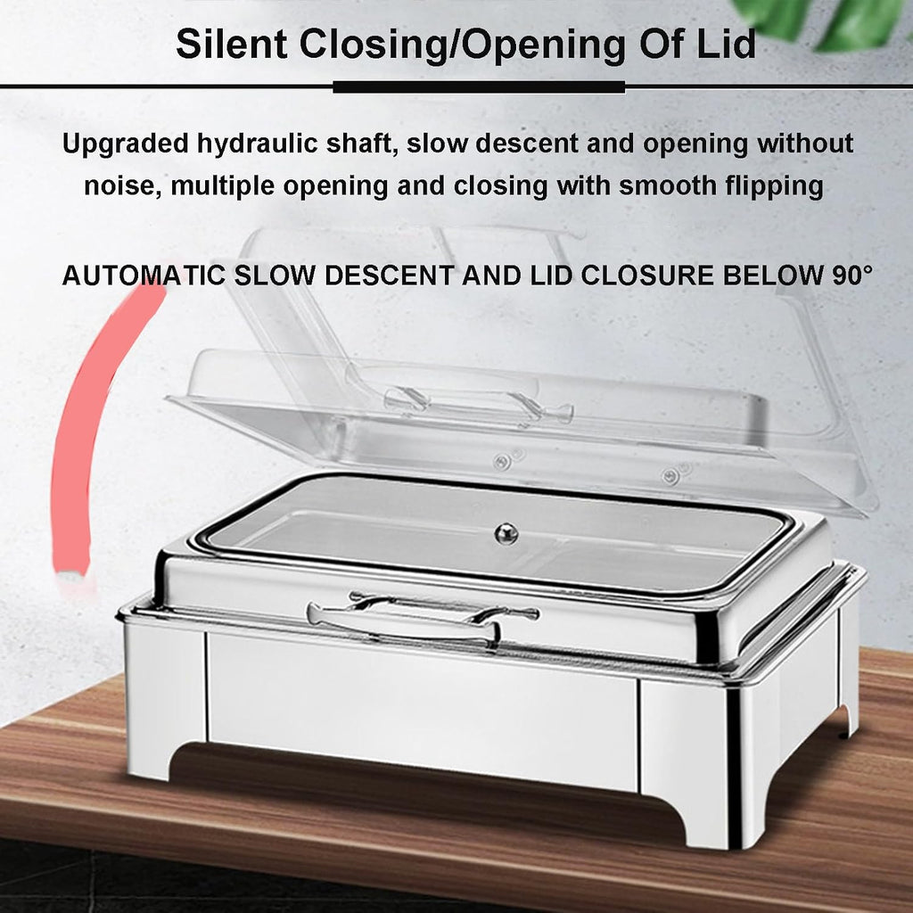13.5L Electric Chafing Dish - 1/2/3-Grids, Buffet Servers Warmers for A Variety of Dishes, Large Capacity Warming Tray, Removable Design for Easier Cleaning and Maintenan,Grid