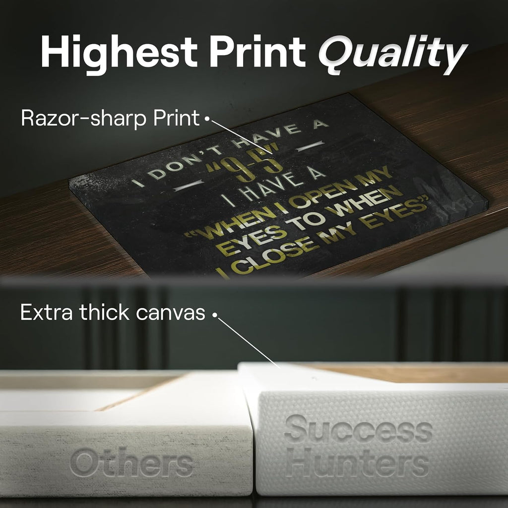 SuccessHunters Hustler Quote Canvas Print 9-5 Motivational Wall Office Decor Modern Art Entrepreners Motivation Entrepreneur Inspirational Hustler Quotes (30' x 40')