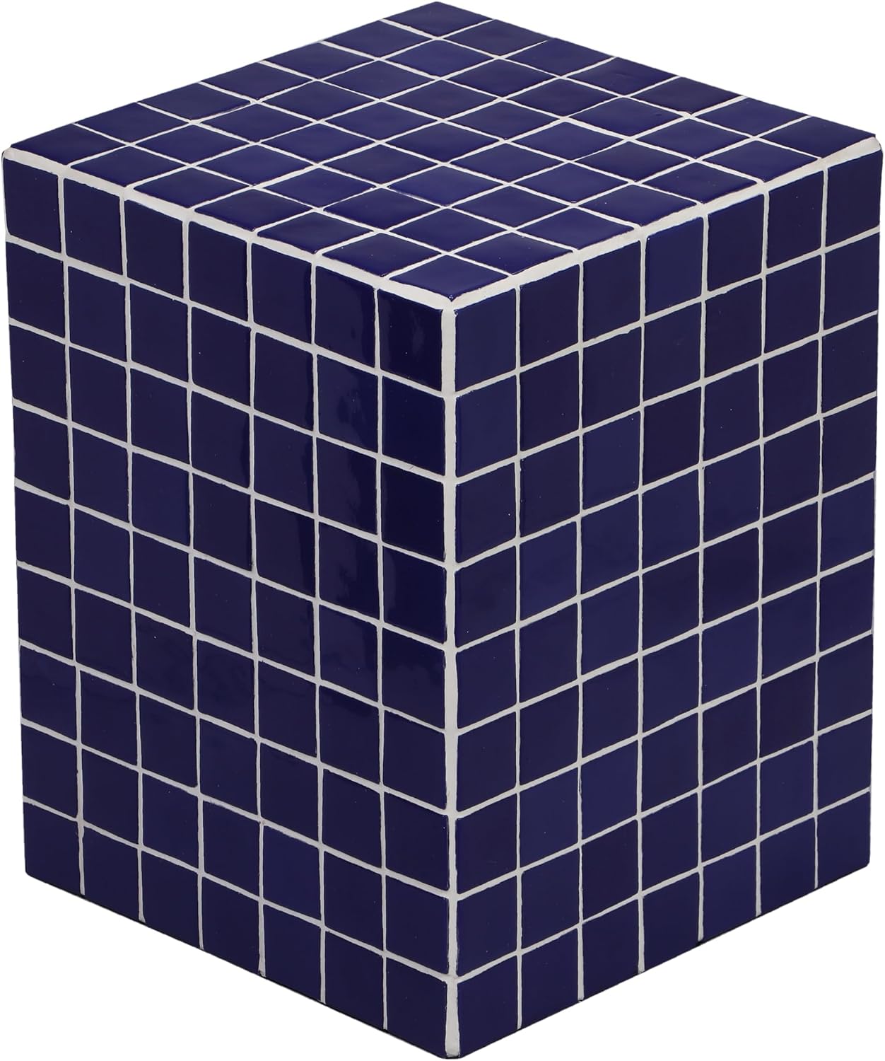 JONATHAN Y END2000D Callista 18' Modern Bohemian Ceramic Tiled Rectangle End Table, Side Table, Accent Table for Living Room, Bedroom, Navy/White