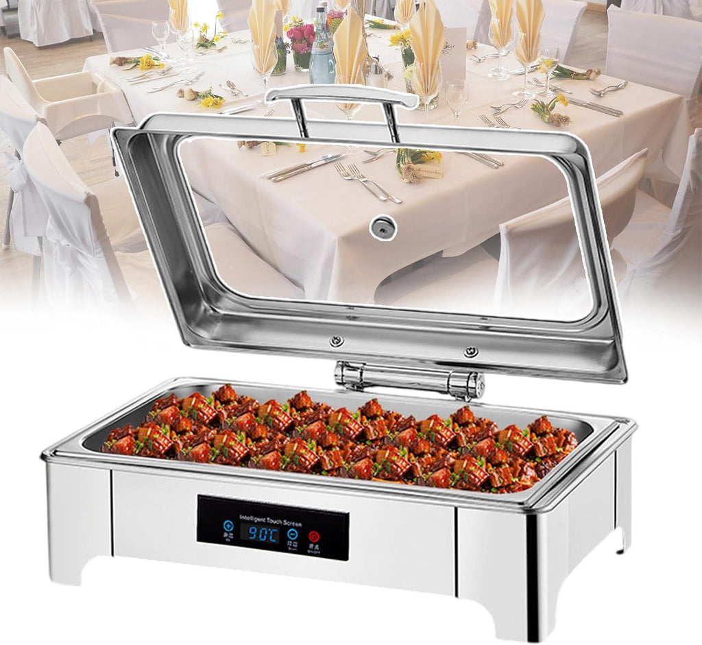 13.5L Electric Chafing Dish - 1/2/3-Grids, Buffet Servers Warmers for A Variety of Dishes, Large Capacity Warming Tray, Removable Design for Easier Cleaning and Maintenan,Grid