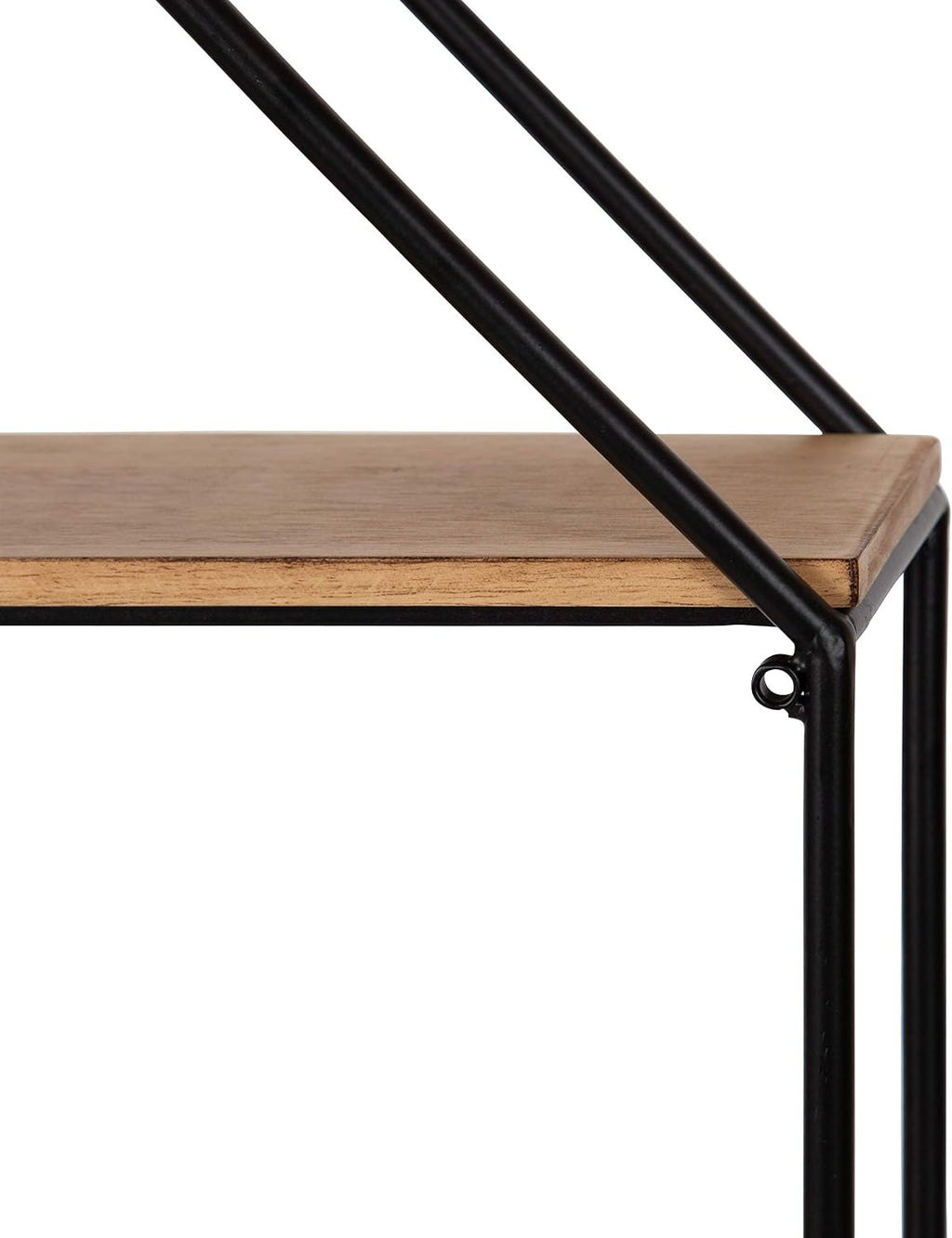 Kate and Laurel Lintz Farmhouse Octagon Wall Shelf, 24 x 24, Rustic Brown and Black, Modern 4-Tier Geometric Shelves for Wall