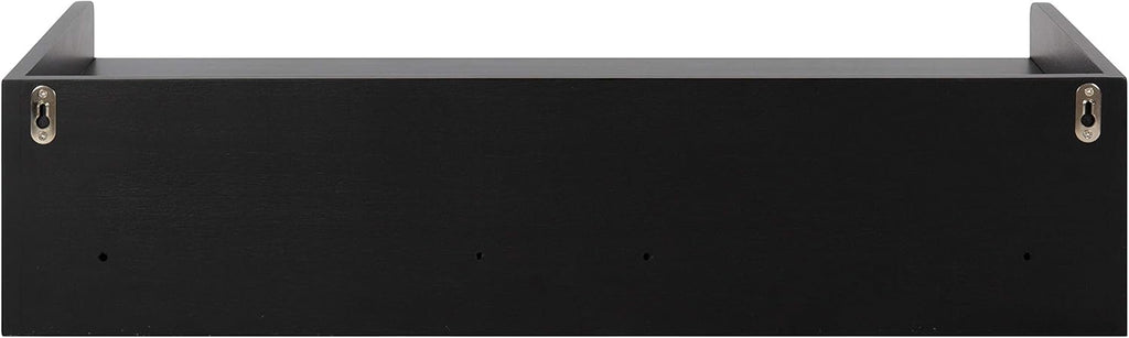 Kate and Laurel Kitt Modern Floating Shelf with Drawers, 28 x 12 x 6.5 inches, Black, Chic Floating Storage Console Table or Desk for Wall