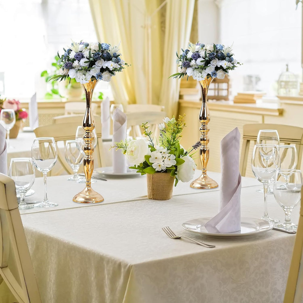 24 Pcs Metal Flower Arrangements Stand 20 Inch Tall Wedding Flower Vase Centerpieces Table Decoration Flower Stand for Party Wedding Reception Flower Arrangement Candle Holder (Gold)