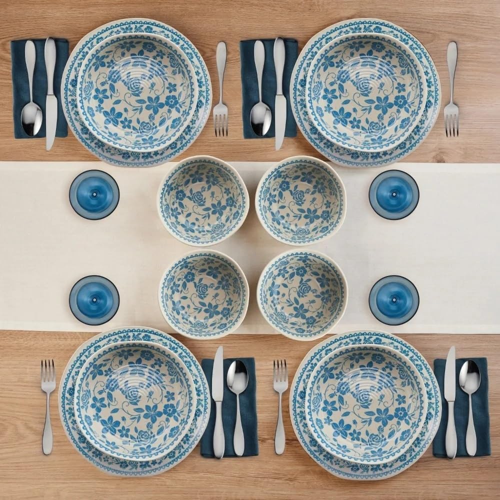 12-Piece Dinnerware Set Serving Ware Kitchen Dish Dinner Plates Ceramic Tableware