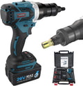 2-in-1 Cordless Rivet Nut Gun Set,Portable Automatic Rivet Gun with M3/M4/M5/M6/M8/M10/M12 Battery Powered Pop Rivet Insert Installation Tool,1Battery-2200mAh