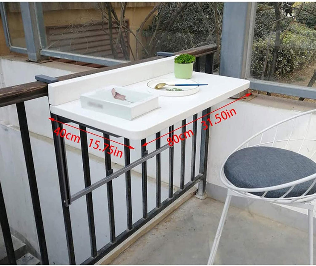Outdoor Side Tables Balcony Table Floating Shelves Balcony Hanging Table with Adjustable Height Portable Balcony Bar Table for Railings Outdoor Wall-Mounted Floating Desks for Small Spaces