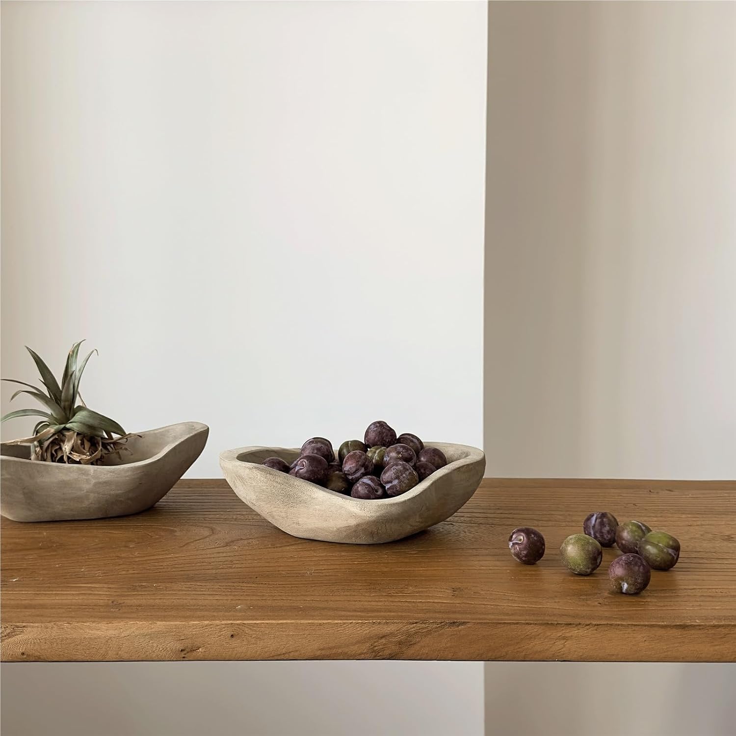 Solid Wood Fruit Tray, Log Color Creative Retro Decorative Dish - High Value Living Room & Hotel Model Room Storage Tray(Color2)