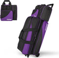 Goloni 3 Ball Bowling Bag with Wheels, Rolling Bowling Roller Bag with Retractable Handle for Balls & Bowling Accessories
