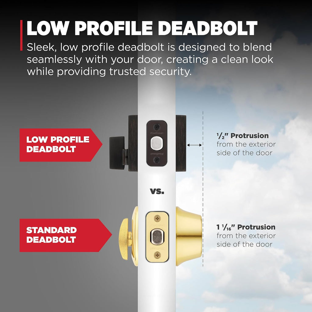 Kwikset San Clemente Front Door Lock Handle and Deadbolt Set, Entry Door Handleset Exterior with Interior Reversible Lever, Venetian Bronze, Pick Resistant SmartKey Rekey Deadbolt Security