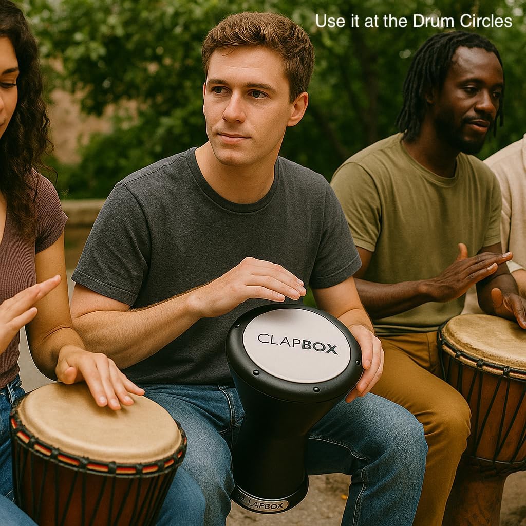 Clapbox Darbuka Hand Drum, A Percussion Instrument good for Beginners or Professionals, NOT MADE IN CHINA, The most reviewed Hand Drums brand Worldwide (Black)
