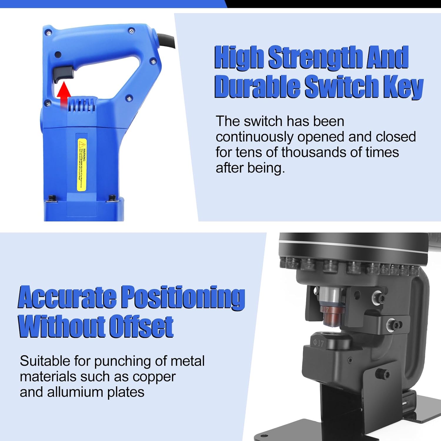 Electric Hydraulic Hole Punch for Metal,1200W Hydraulic Hole Puncher,Angle Steel Hole Punching Machine with Die Φ1/4' 3/8' 1/2' 11/16' 13/16',Hole Punch Tool for Metal Aluminum Copper Iron Steel Plate