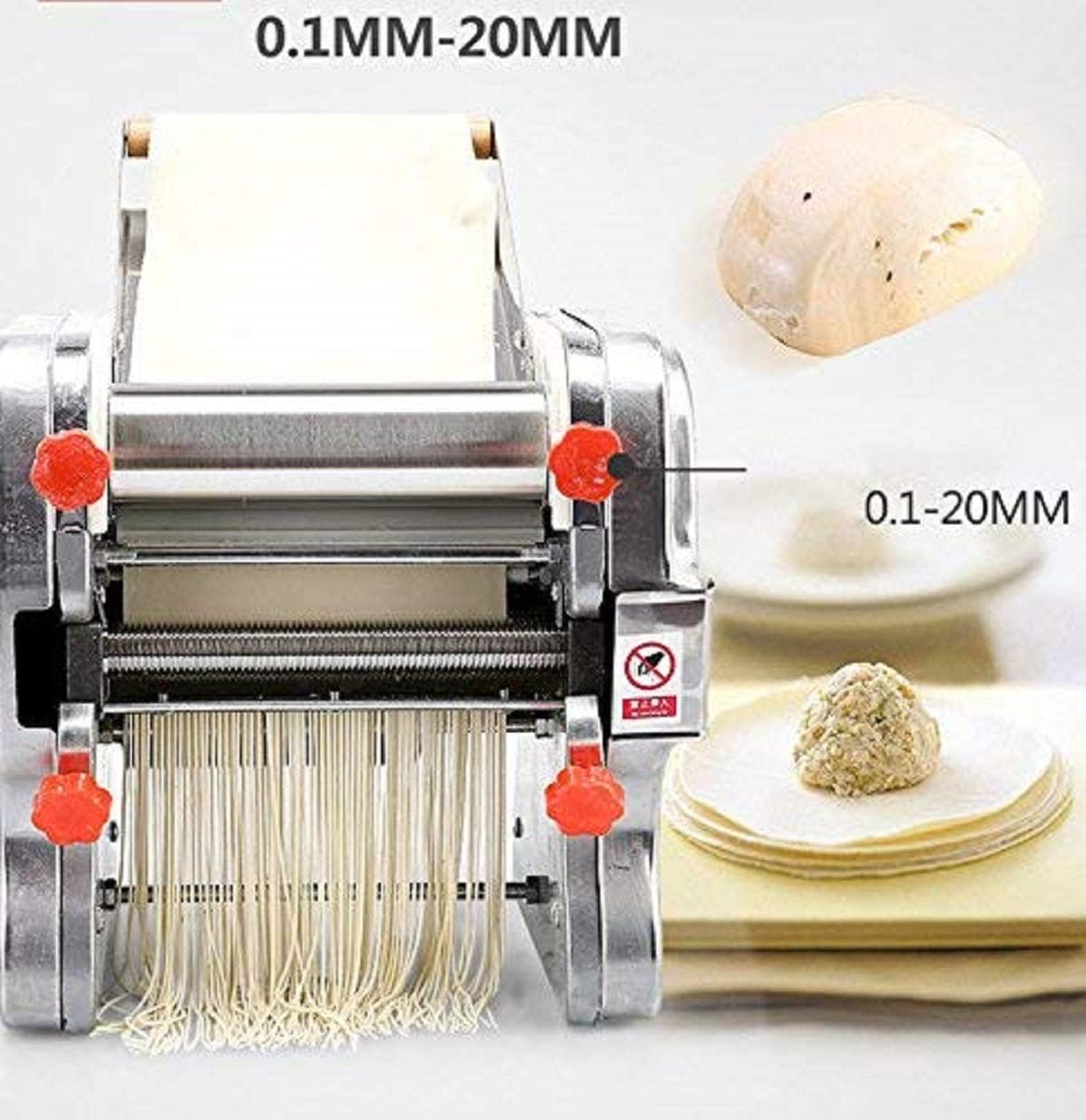 ele ELEOPTION 110V 550W Electric Pasta Maker Machine, 240 Modle Noodle Cutter Machine, (Noodle Width 24CM, Cutter 2mm/6mm) Pasta Roller and Cutter Set for Spaghetti