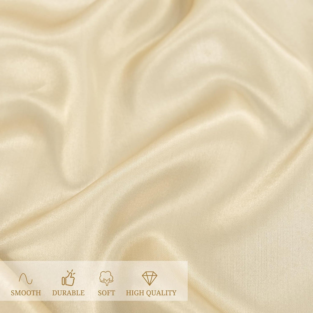 12 Pack 120 Inch Round Tablecloth, Champagne Satin Fabric Table Cloth for Round Table, Wrinkle Resistant Washable Table Cover Bright Silk Table Clothes for Wedding Party Dining Table Banquet