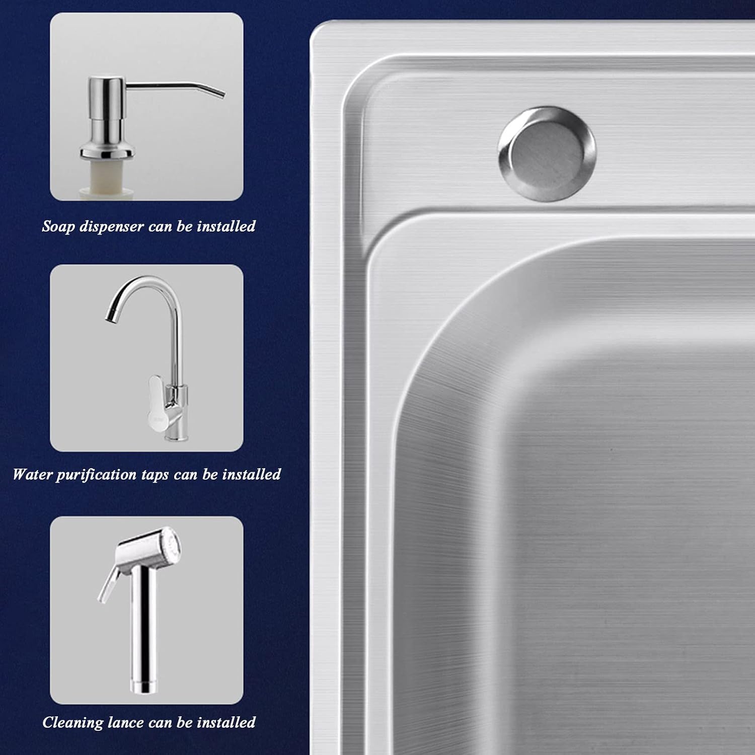 Free Standing Sink | Single Bowl Sink | Utility Prep Sinks | 1 Compartment Commercial Kitchen Sink | 304 Stainless Steel Sink | Extra-Deep Laundry Tub | Indoor-Outdoor Protable