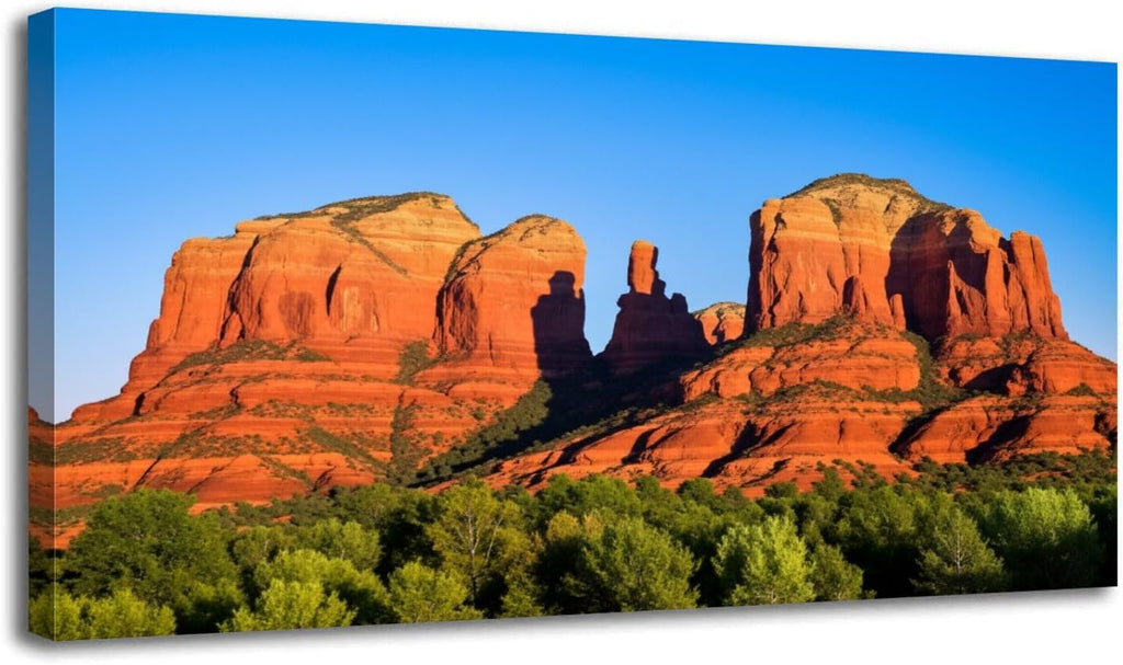 Canvas Wall Art Prints Cathedral Rock Sedona Arizona sunset Large Framed Artwork Wall Paintings Pictures Posters 30'x60' Home Decor for Living Room Office Bedroom