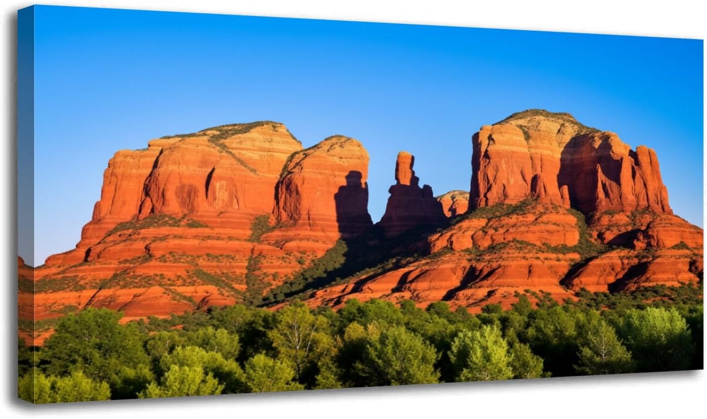 Canvas Wall Art Prints Cathedral Rock Sedona Arizona sunset Large Framed Artwork Wall Paintings Pictures Posters 30'x60' Home Decor for Living Room Office Bedroom