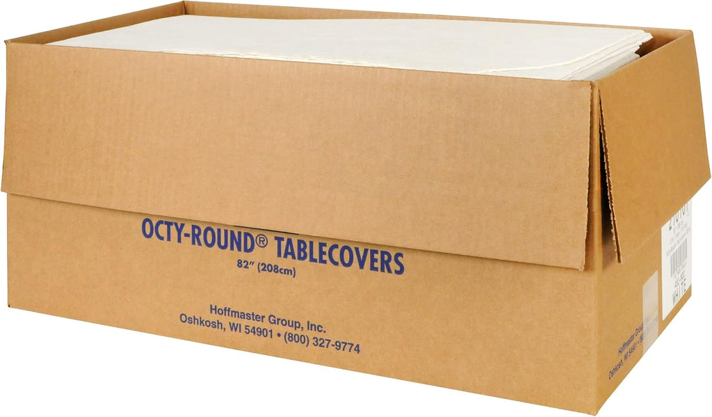 Hoffmaster Tissue/poly Tablecovers, 82' Diameter, White, 25/carton