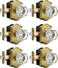 Gobrico Heavy Duty Crystal Glass Door Knobs 6 Pack,Passage Function for Interior Room,Keyless Snowflake Crystal Door Handles for Hall Closet Pantry,Antique Brass Finish