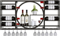 Wall Mounted Wine Rack with Hanging Glass Storage Black Liquor Shelf for Wine Bottles and Glasses Mini Bar Shelves for Corner Coffee Cabinet Stylish Storage Solution for