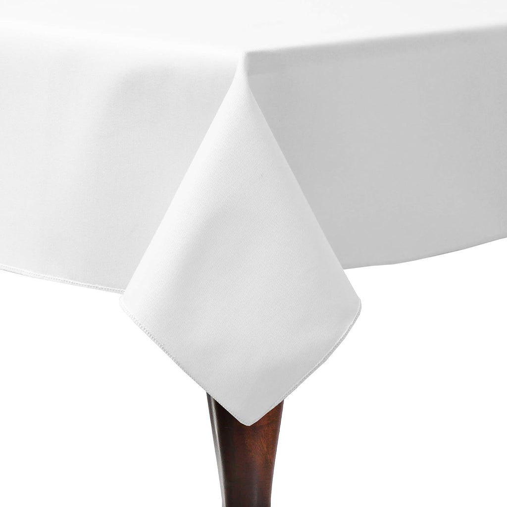 Ultimate Textile -5 Pack- Poly-Cotton Twill 60 x 60-Inch Square Tablecloth, White