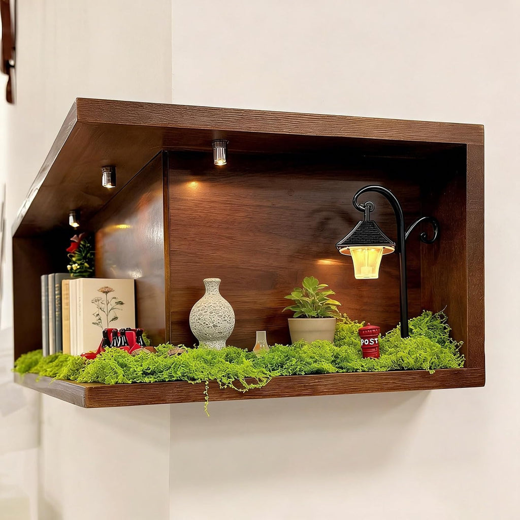 Floating Corner Shelves, Modern Corner Shelf Wall Mounted for Bedroom & Living Room, Easy Install Display Shelf for Books & Decor(3 Pack,L-Shape 40 x 20 x 20 cm)