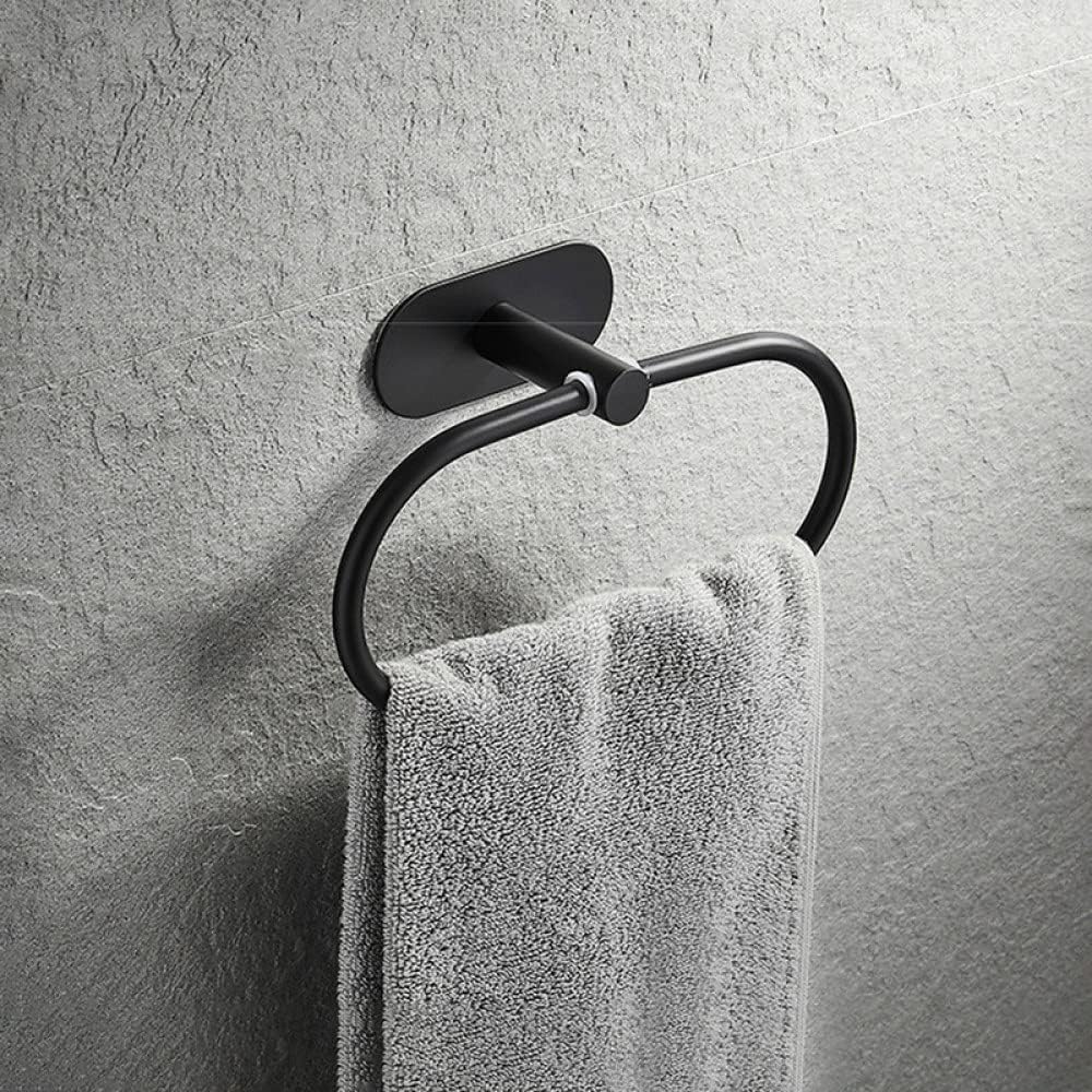 No Drilling Stainless Steel Self-Adhesive Towel Bar Paper Holder Robe Hook Towel Ring Black Silver Gold Bathroom Accessories Set,Gold 3pcs Set B