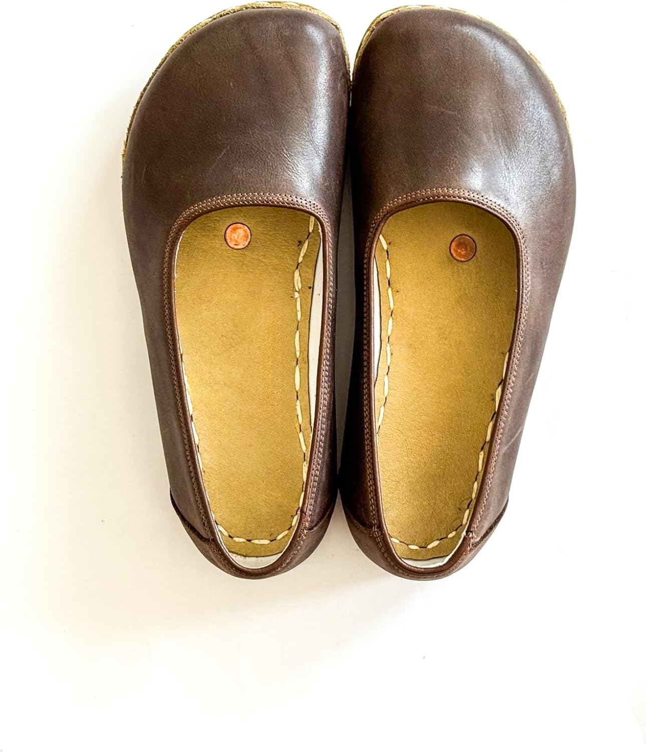 Grounding Shoes for Women, Barefoot Leather Shoes,Earthing with Copper Rivet, Wide Toe Box, Minimalistic Shoes, Gifts for Him | Bitter Brown
