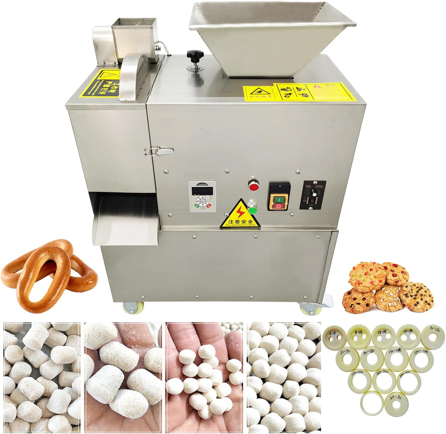 Electric Dough Divider Cutter Machine, Stainless Steel, 110V | Multifunctional Quantitative Partition, For Bread Bagel Cookie Noodle, 5g-500g Capacity