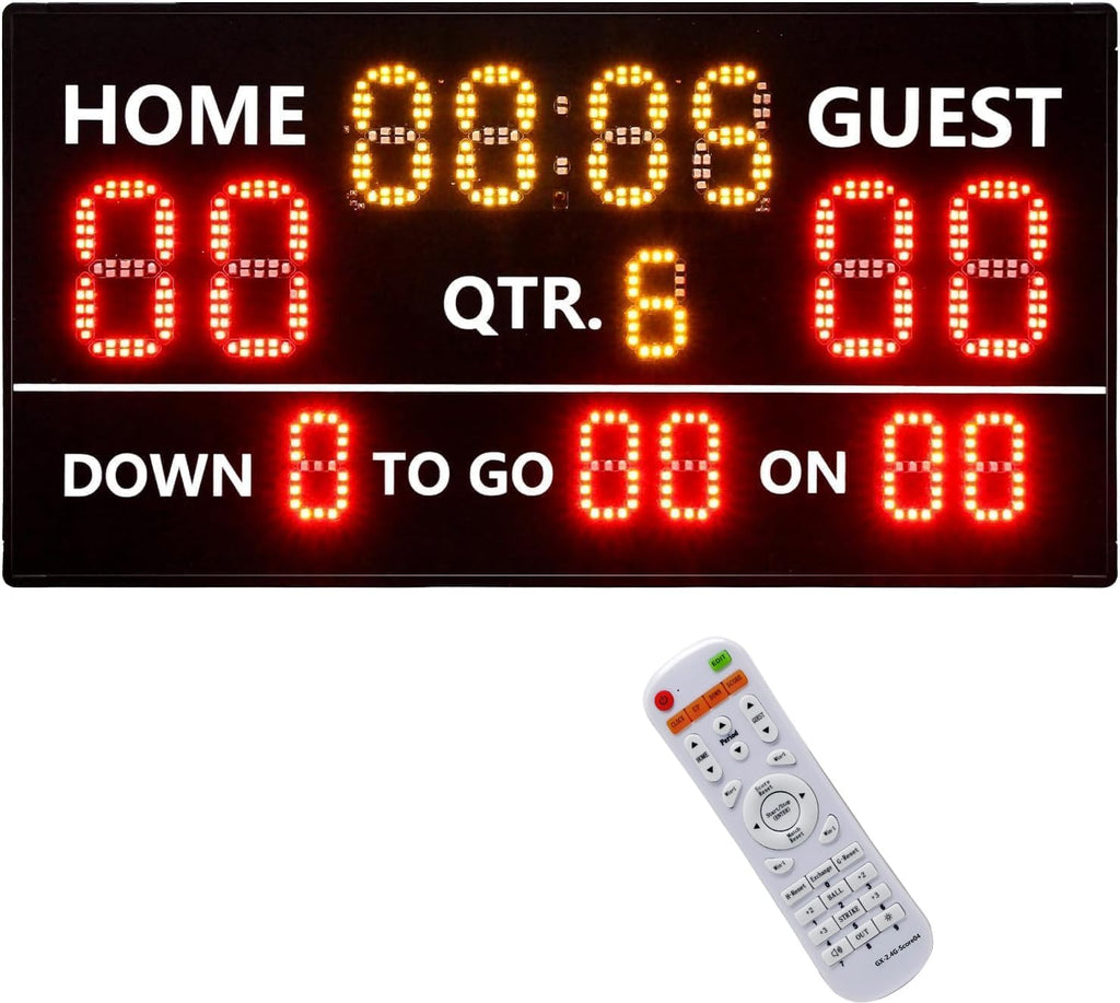 YZ LED Portable Football Scoreboard, Rechargeable Wireless Digital Scoreboard with Remote, Electronic Scoreboard Football Score Keeper for Outdoor/Football Training/American Football Games/Rugby Ball