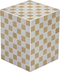JONATHAN Y END2000I Callista 18' Modern Bohemian Ceramic Tiled Rectangle End Table, Side Table, Accent Table for Living Room, Bedroom, Khaki Yellow/Light Gray