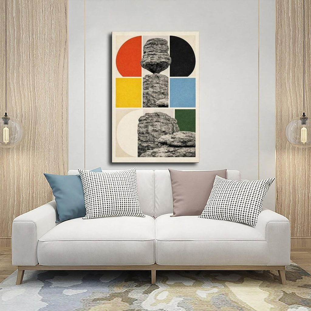 AUHUE Modern Abstract Rock Art Poster Canvas Poster Paintings for Wall Art Decoration Living Room Office Frame 24x36inch