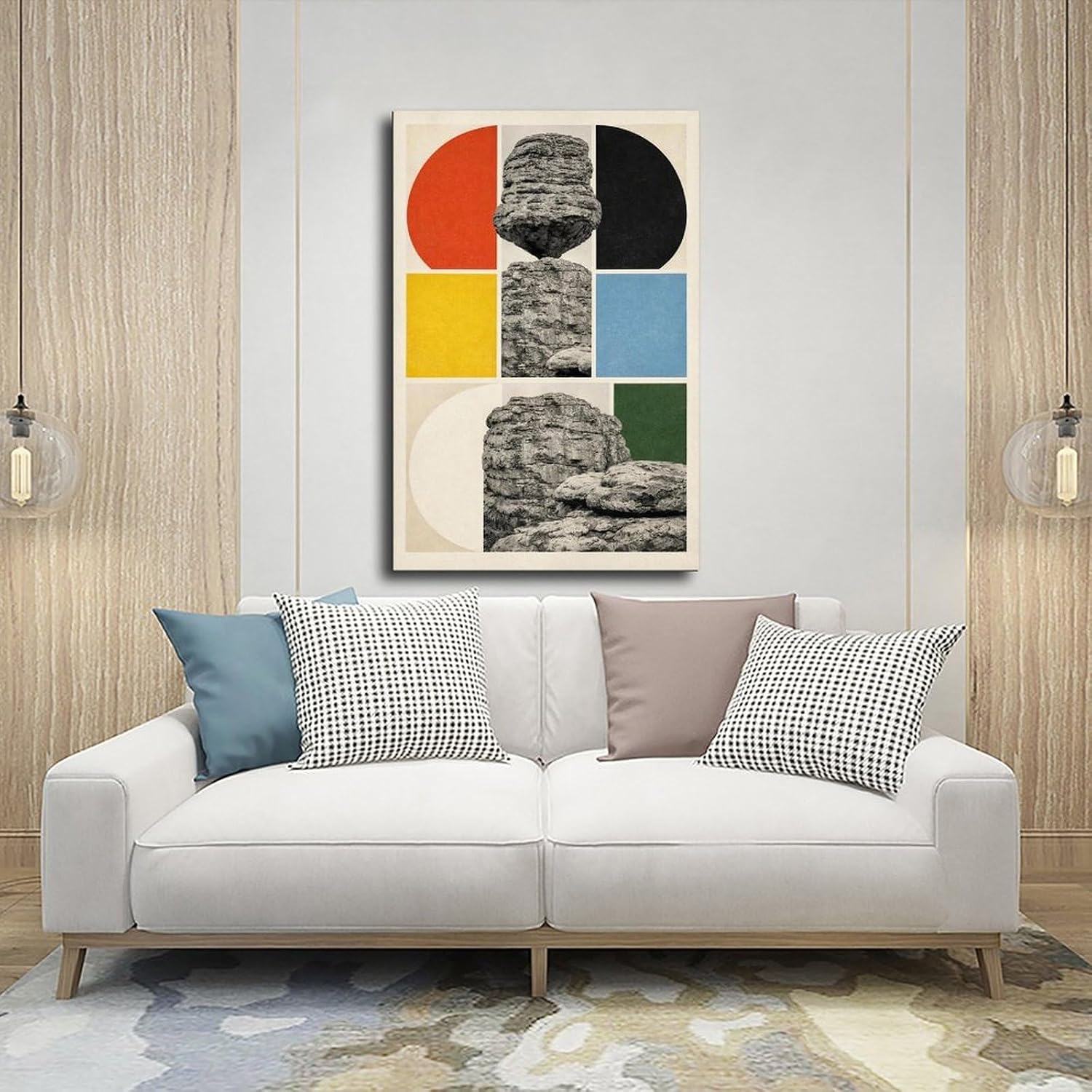 AUHUE Modern Abstract Rock Art Poster Canvas Poster Paintings for Wall Art Decoration Living Room Office Frame 24x36inch