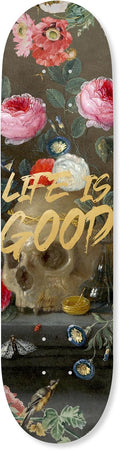 Modern Typography Acrylic Wall Art Die-Cut Easy-to-Hang, 1 Panel 8' x 32', Life is Good Skateboard