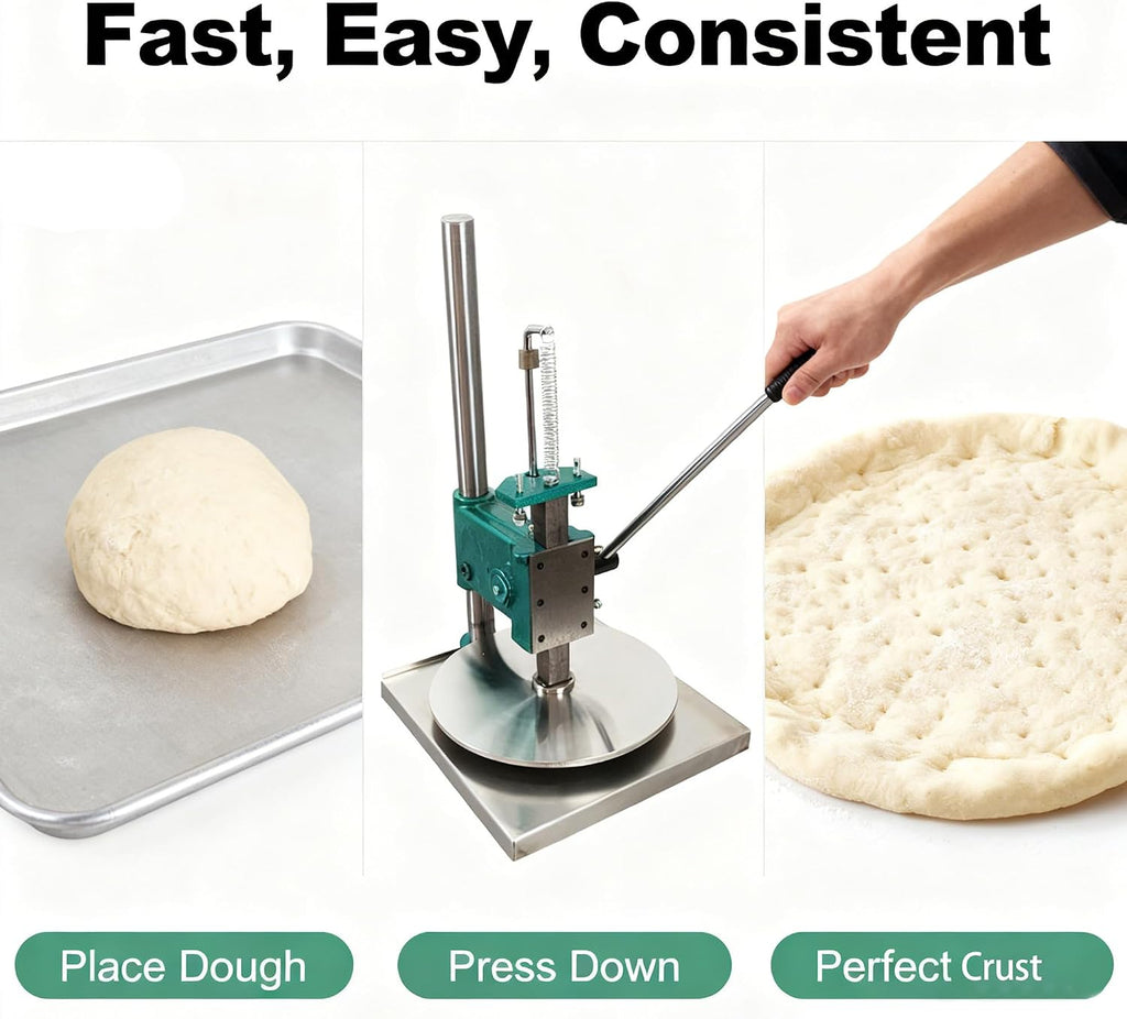 INTBUYING 14inch Manual Pizza Dough Pastry Press Machine Household Pizza Cake Press Machine Dough Press Sheeter Dough Pastry Presser Stainless Steel Pasta Maker Pizza Express Machine