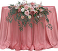 TINGE TIME Artificial Sweetheart Flower Swag with Tablecloth and Table Runner, Pack of 3 Floral Arrangement for Wedding Sweetheart Table Centerpiece Decoration Valentine's Day (DustyRose&Cream)