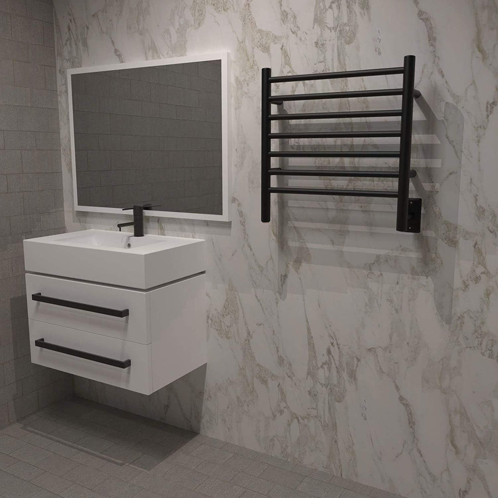 Amba RWHS-SMB Radiant Small Hardwired Plug-in Combo 7 Bar Towel Warmer in Matte Black