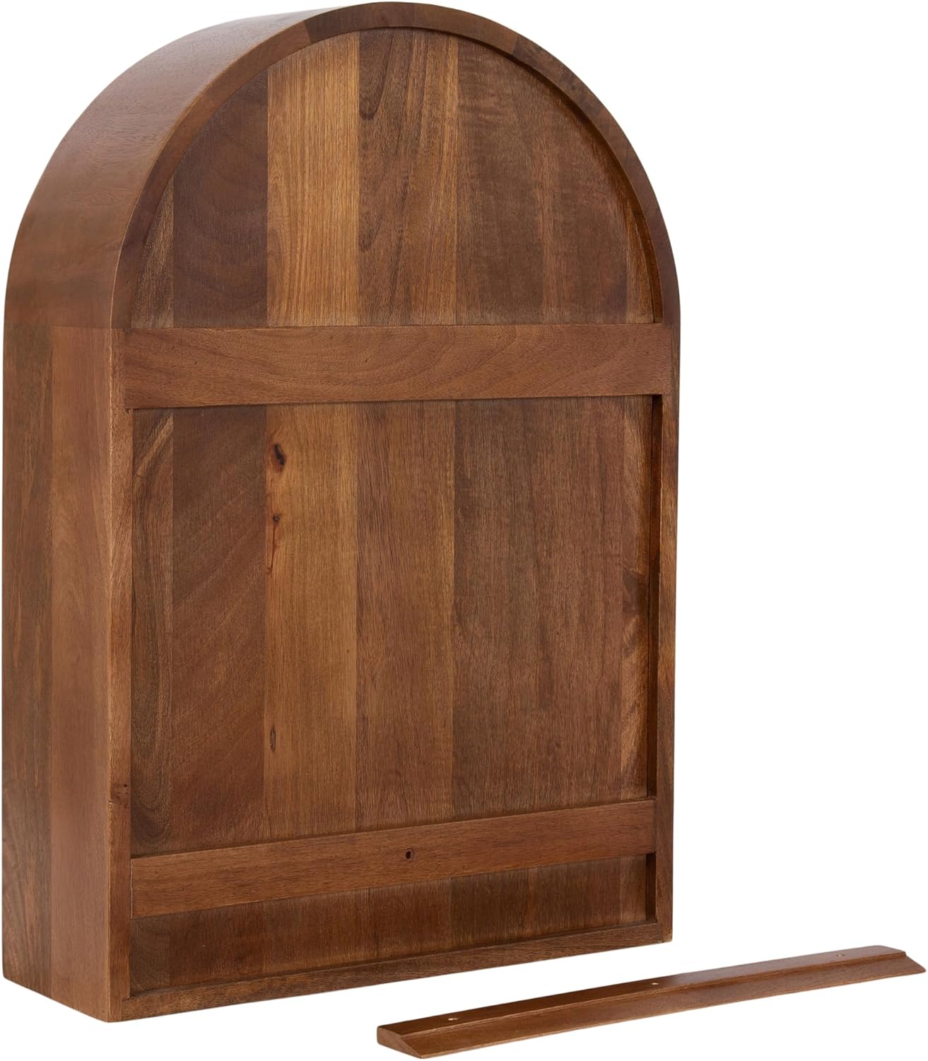 Kate and Laurel Arcott Modern Arched Wall Shelf, 18 x 26, Walnut Brown, Transitional Arch Wall Shelves for Over-the-Toilet Storage or Entryway Storage Shelf