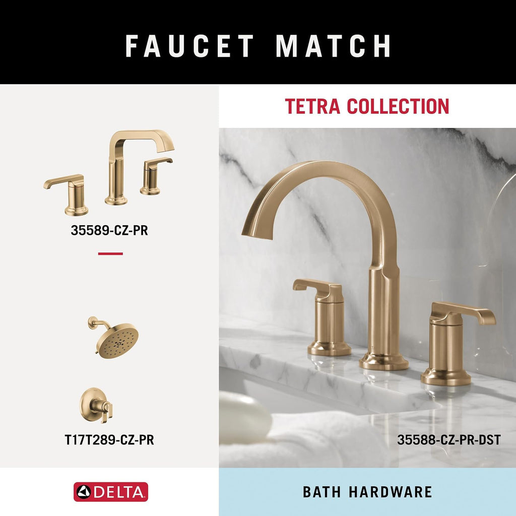 DELTA Faucet 78908-CZ Tetra 8 in. Hand Towel Bar Bath Hardware Accessory in Champagne Bronze (Pack of 3)