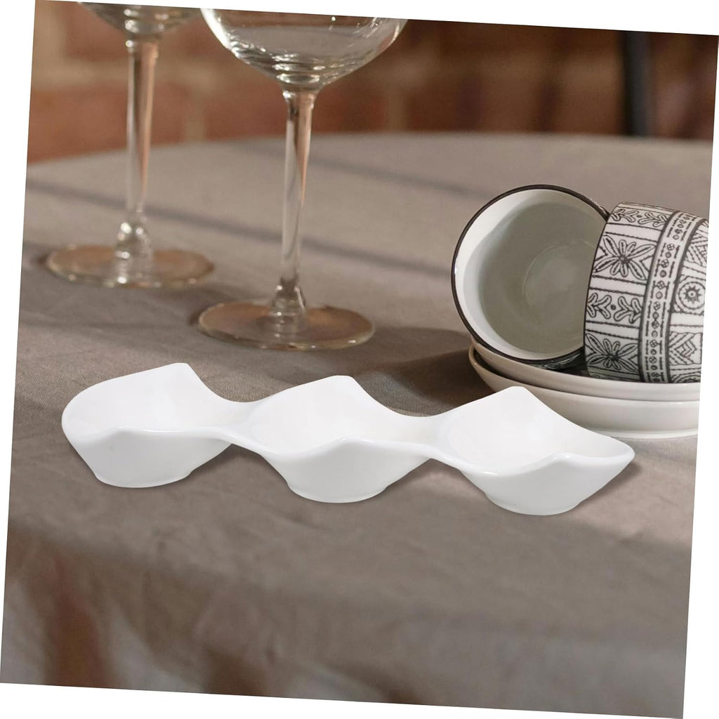 Luxshiny 5 Pcs Sauce Dipping Plate Ceramic Sauce Serving Bowl Large Serving Bowls for Banchan Dishes