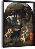 Canvas Lab | Virgin of the Rocks (Paris Version) by Leonardo da Vinci | 19 x 29 in | Fine Art Framed Print, Frame Color: Black | Classical art, Religion and Spirituality, Renaissance, Virgn Mary
