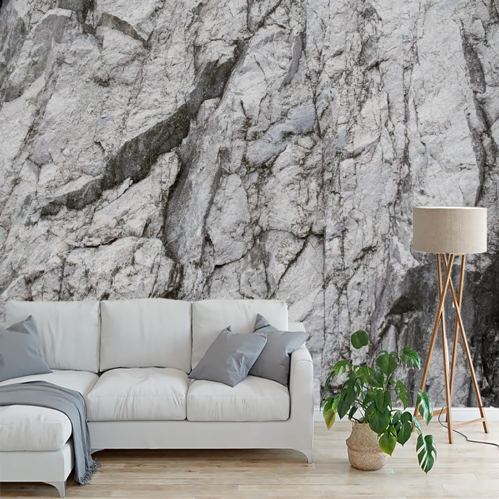 Cliffs Removable Peel and Stick Wallpaper Wall Stickers, Cliff Texture 3D Murals Home Decor for TV Background Bedroom Rooms Living Room,Self-Adhesive-144 W x 100' H