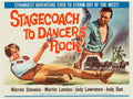 LIVESTOCK Classic Print Gallery Stagecoach To Dancers' Rock, Vintage Movie Poster Wall Art, Iconic Retro Cinema Nostalgia Home Decor Restored from Original Artwork in the USA, Walnut frame, 18x24