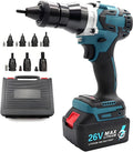 Cordless Rivet Nut Gun Set,Portable Automatic Rivet Gun with M3/M4/M5/M6/M8/M10/M12 Heads 5200mAh Battery Powered Pop Rivet Insert Installation Tool(2x5200mah)