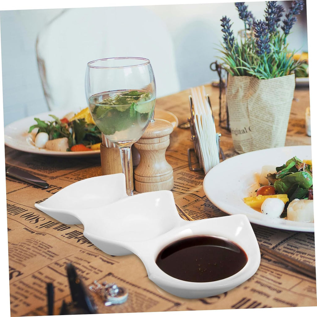 Luxshiny 5 Pcs Sauce Dipping Plate Ceramic Sauce Serving Bowl Large Serving Bowls for Banchan Dishes
