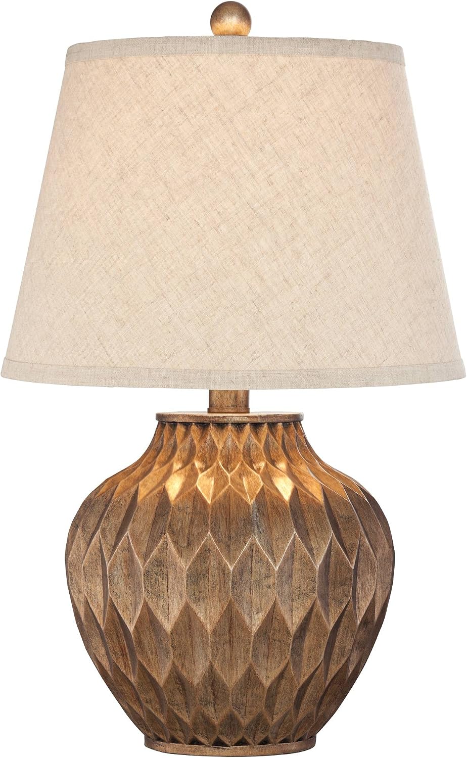 360 Lighting Buckhead Modern Accent Table Lamp with Dimmer and USB Charging Port 22' High Warm Bronze Tapered Drum Shade Decor for Living Room Desk Bedroom House Bedside Nightstand Home Office