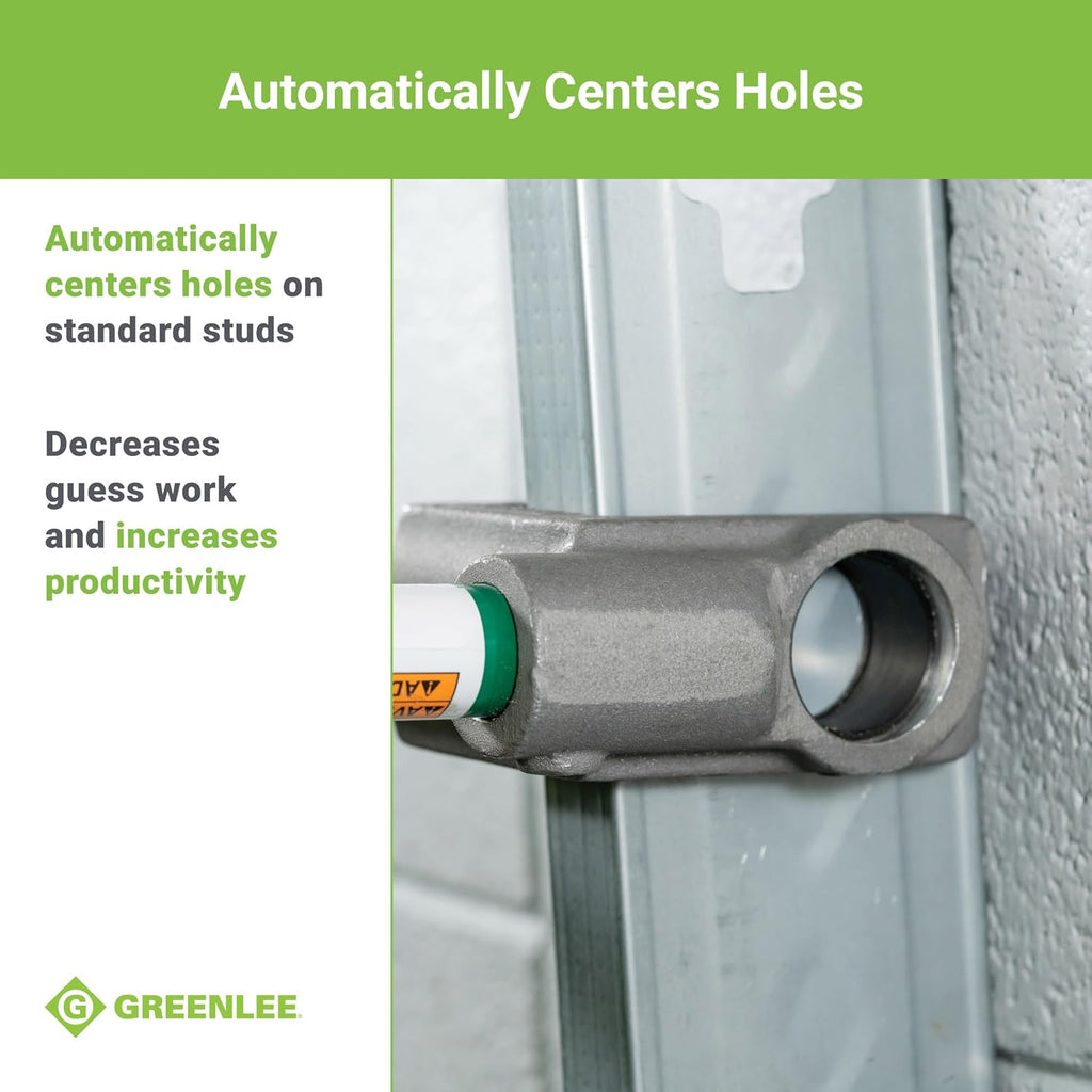 Greenlee 710 1-11/32' Manual Metal Stud Punch Tool with Aluminum Head and Contoured Handle, 1-11/32' Diameter Self-Stripping Stud Puncher