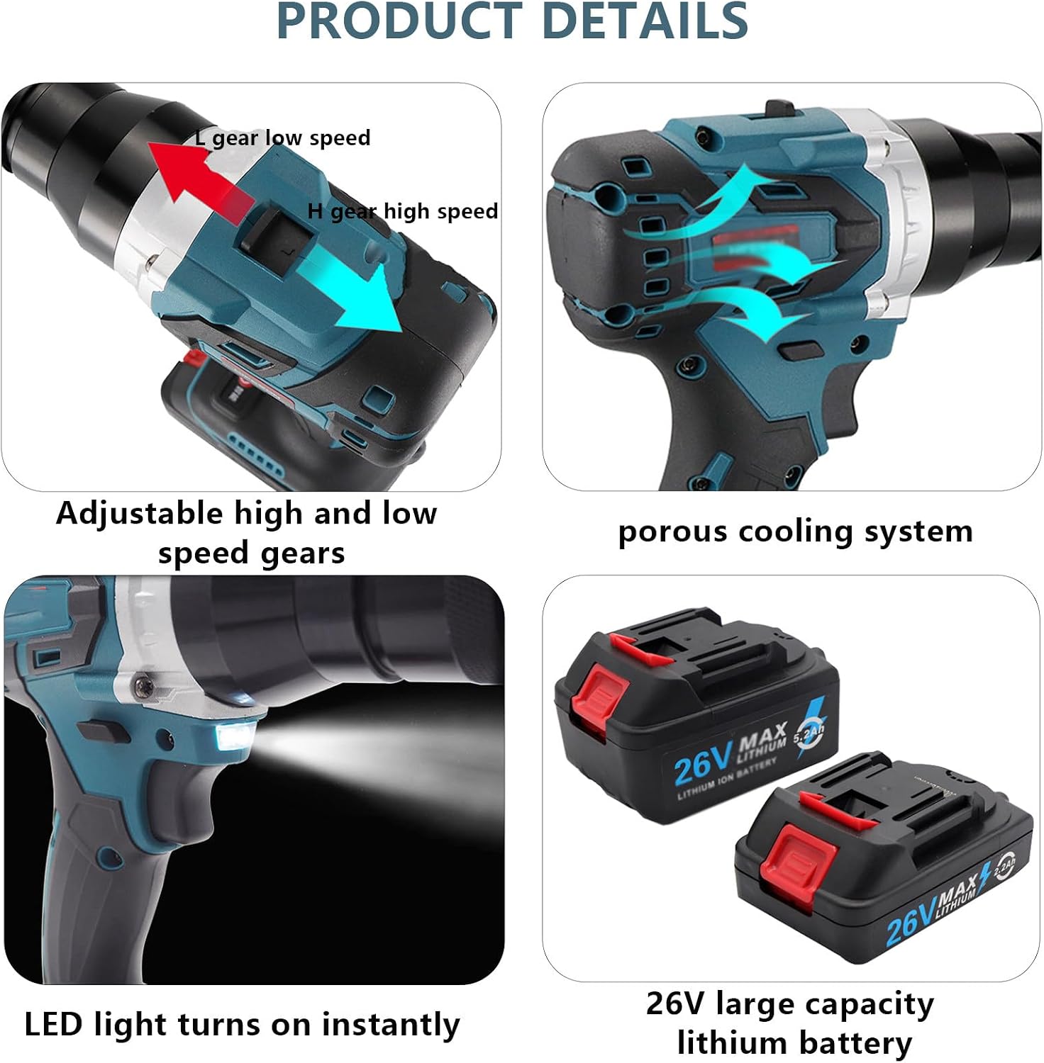 2-in-1 Cordless Rivet Nut Gun Set,Portable Automatic Rivet Gun with M3/M4/M5/M6/M8/M10/M12 Battery Powered Pop Rivet Insert Installation Tool,2Battery-2200mAh