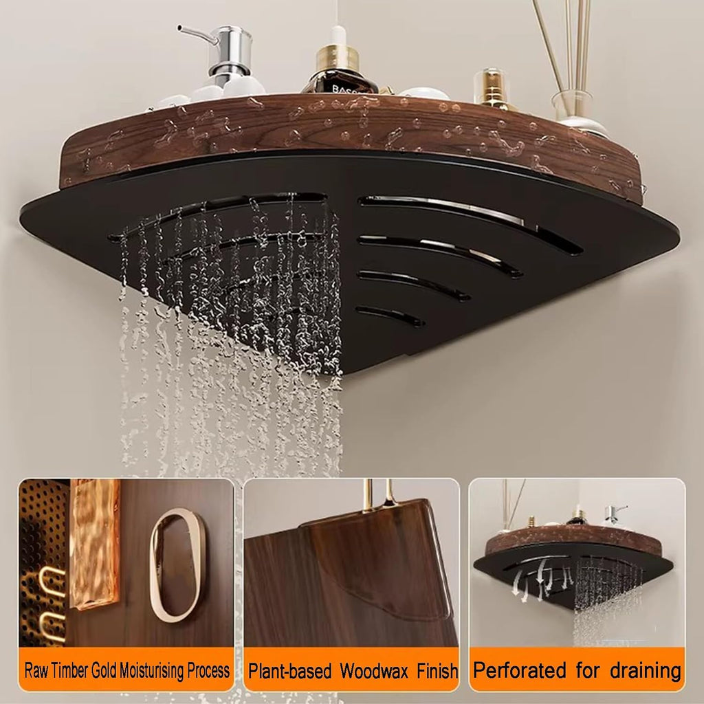 Bathroom Corner Shelf, Wall-Mounted StorageKitchen, Utility Rack Stylish Shower Caddy, for Bedrooms, Kitchens and Sink Units(30.5 * 3 * 3)