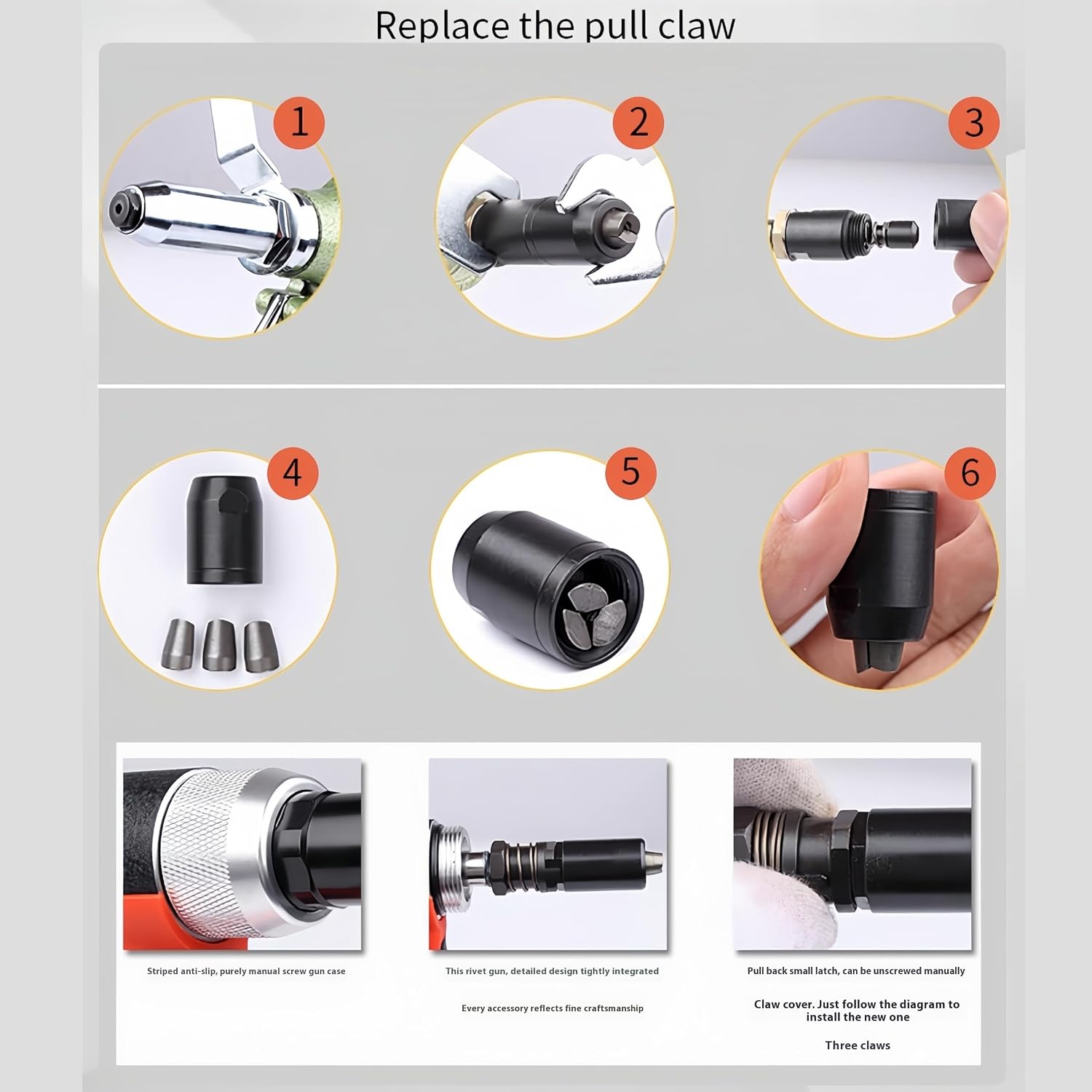 Heavy Duty Air Rivet Gun - Professional Pneumatic Pop Riveter or Automotive, Construction, Manufacturing Industries