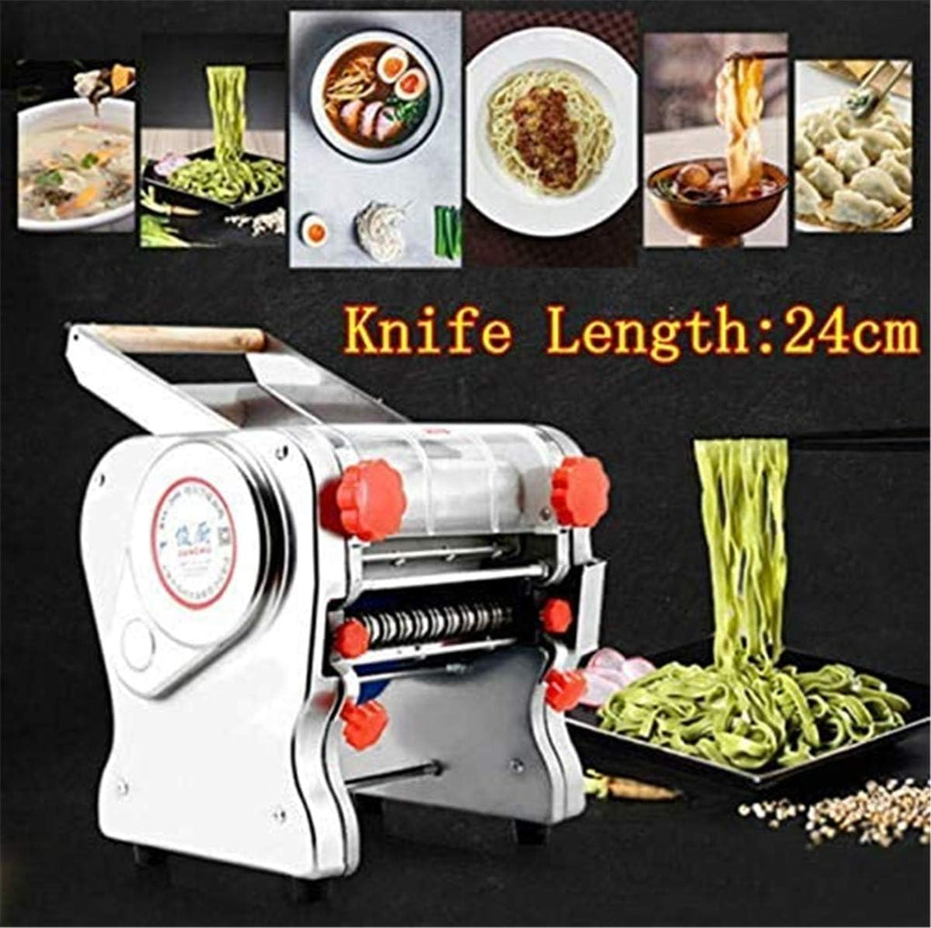 110V 550W Stainless Steel Electric Noodle Making Pasta Maker, Commercial Dough Roller Noodle Cutting Machine(Noodle Width 24CM, Knife Length 24CM, Cutter 3mm/9mm)